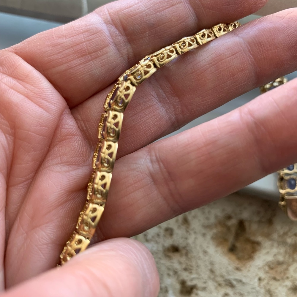 Vintage 14KY Tanzanite Bracelet - Picture 7 of 8